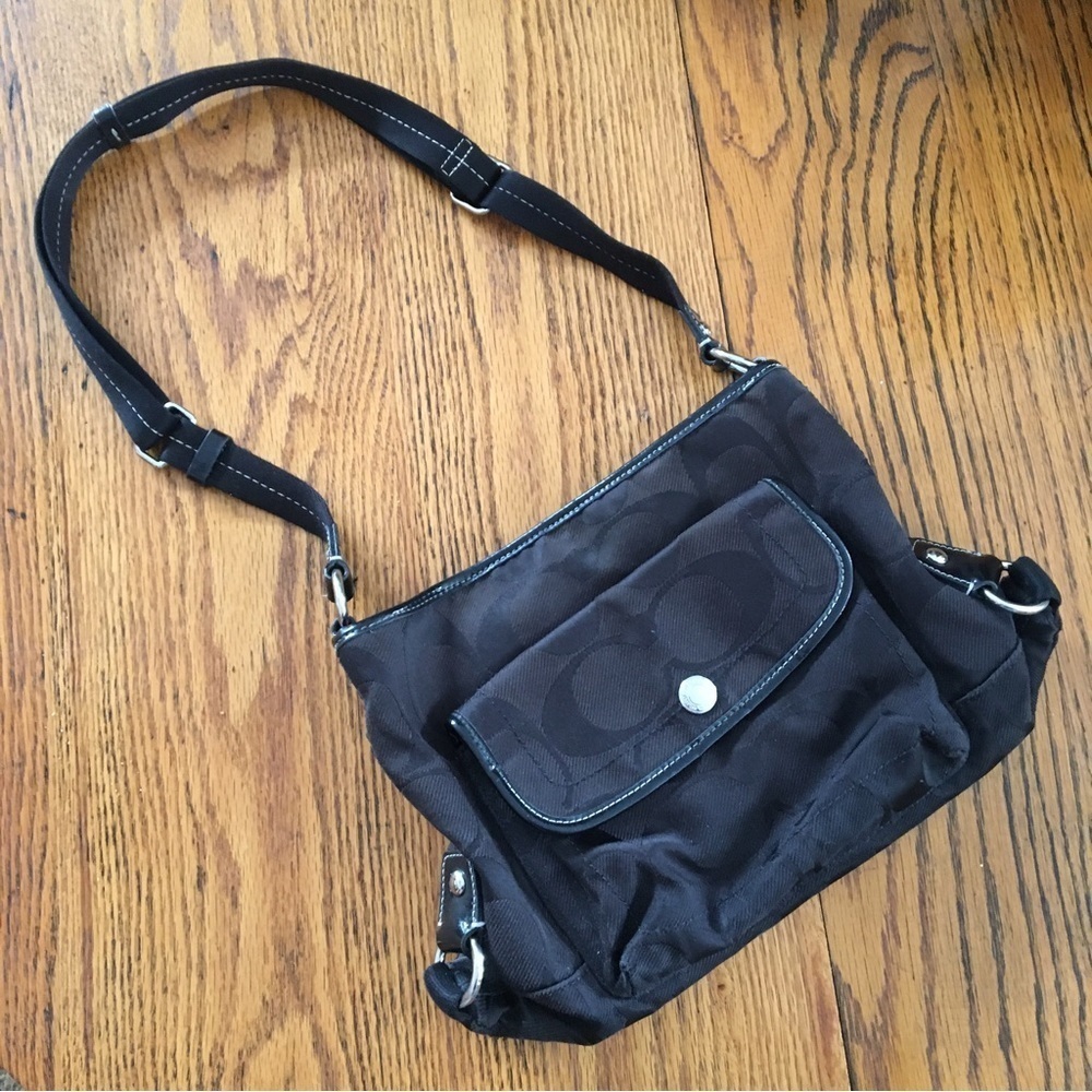 Vintage Y2K Coach canvas Kyra black signature bag Authentic